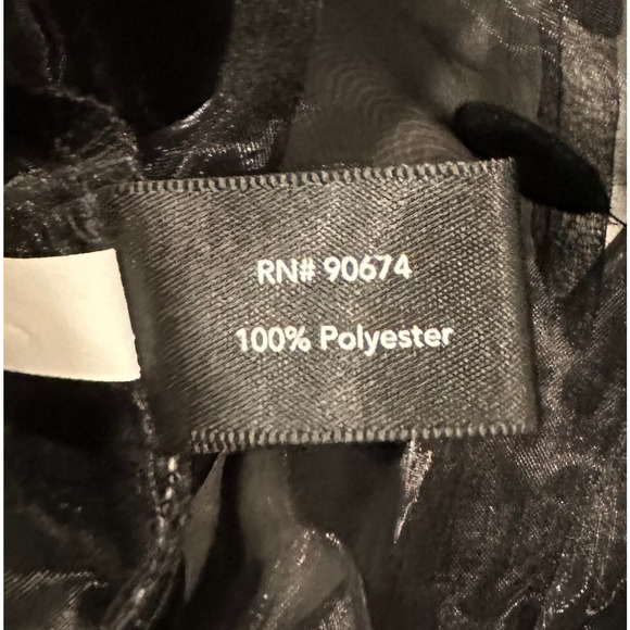 Boston Proper Sheer Black Polka Dot 3/4 Sleeve Button Up Collar Blouse sze Small - Picture 5 of 8